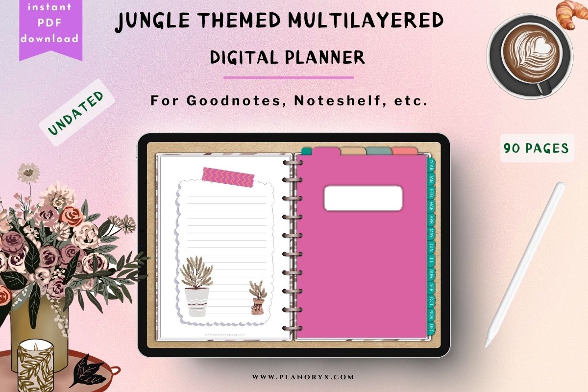 jungle digital planner cover