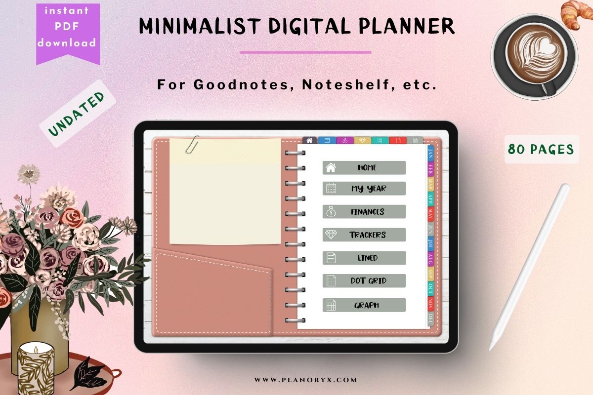 minimalist digital planner cover